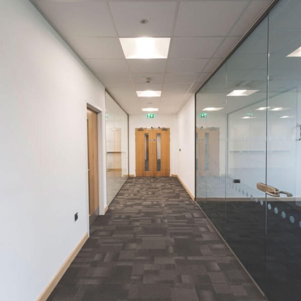 Smoked glass partitions